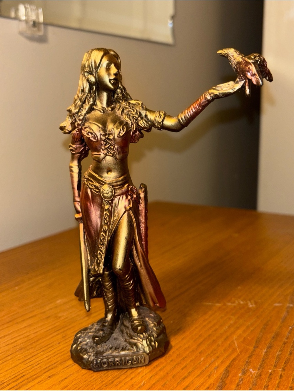Gold and Bronze Morrigan Decorative Statue - Home Art